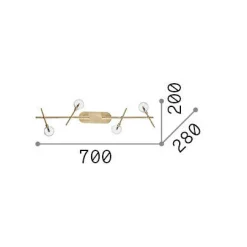 Ideal-Lux - Lampada da soffitto MARACAS PL4, 70 x 28 x h20 cm,<Dmora Hot