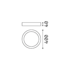 Ideal-Lux - Lampada da soffitto UNIVERSAL PL D40 ROUND 3000K, 40 x 40 x h4 cm,<Dmora Cheap