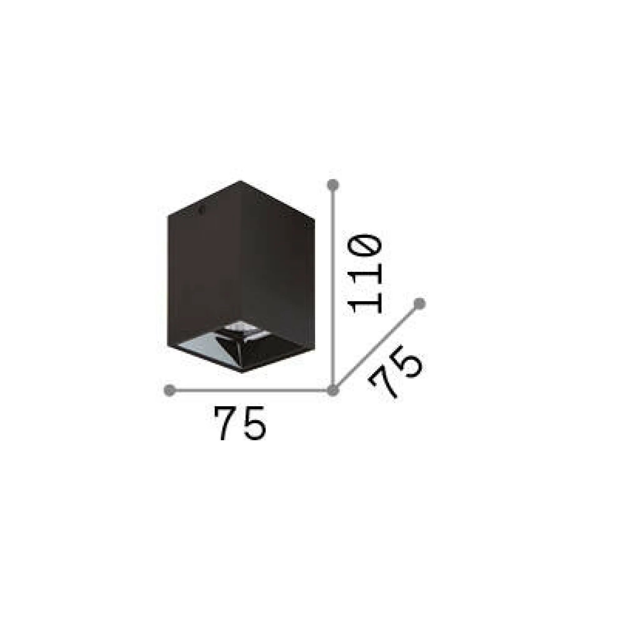 Ideal-Lux - Lampada da soffitto NITRO PL SQUARE D07 , 8 x 8 x h11 cm,<Dmora Online