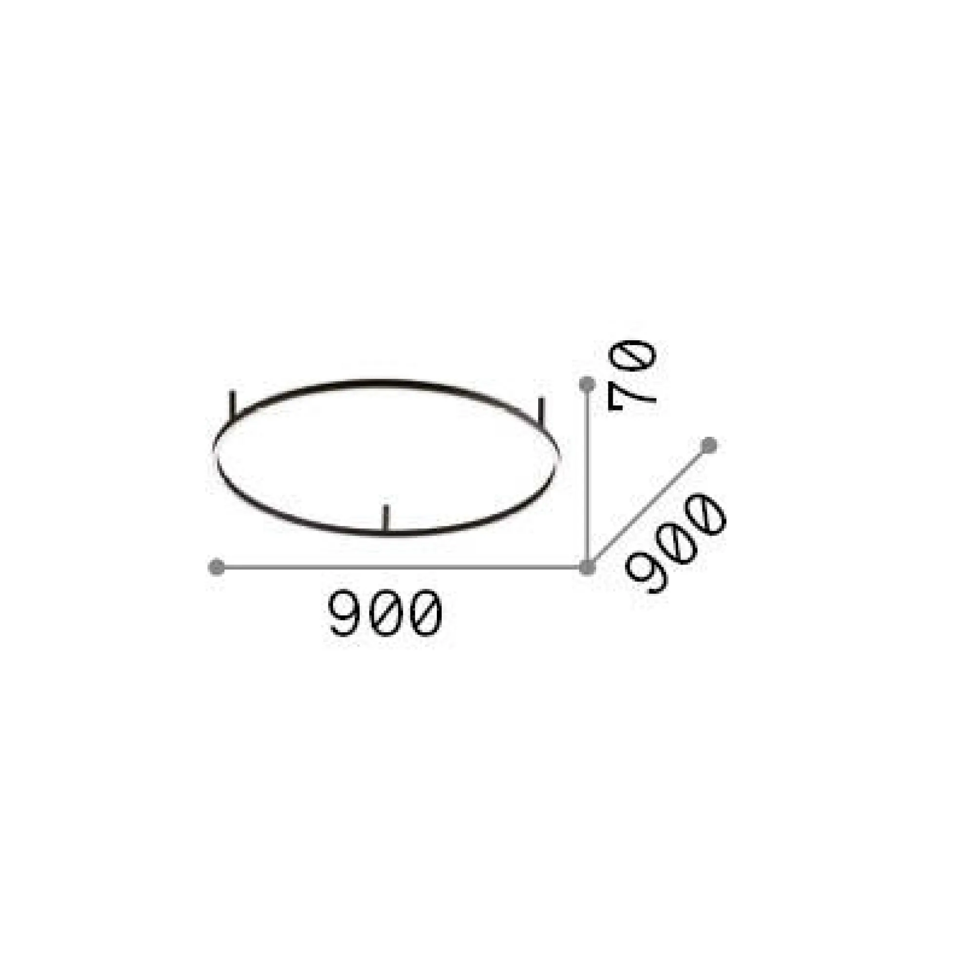 Ideal-Lux - Lampada da soffitto ORACLE SLIM PL D090 ROUND 3000K ON-OFF WH, 90 x 90 x h7 cm,<Dmora Flash Sale
