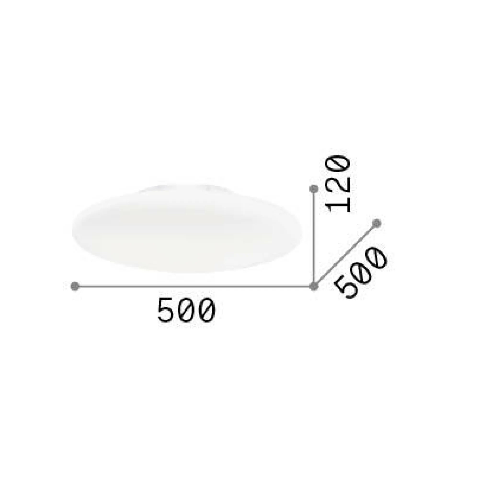 Ideal-Lux - Lampada da soffitto SMARTIES PL3 D50, 50 x 50 x h12 cm,<Dmora Outlet
