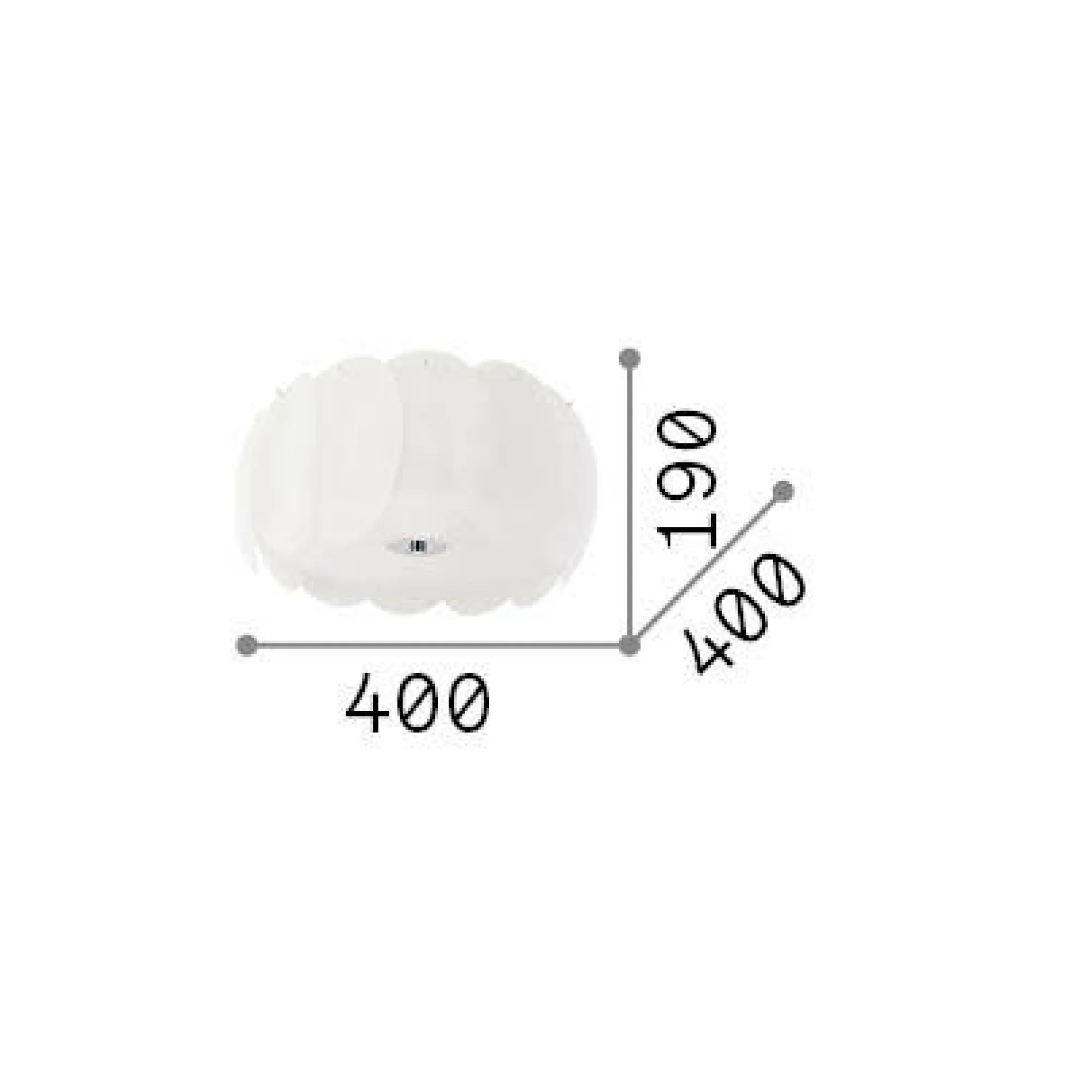 Ideal-Lux - Lampada da soffitto OVALINO PL5, 40 x 40 x h19 cm,<Dmora Sale