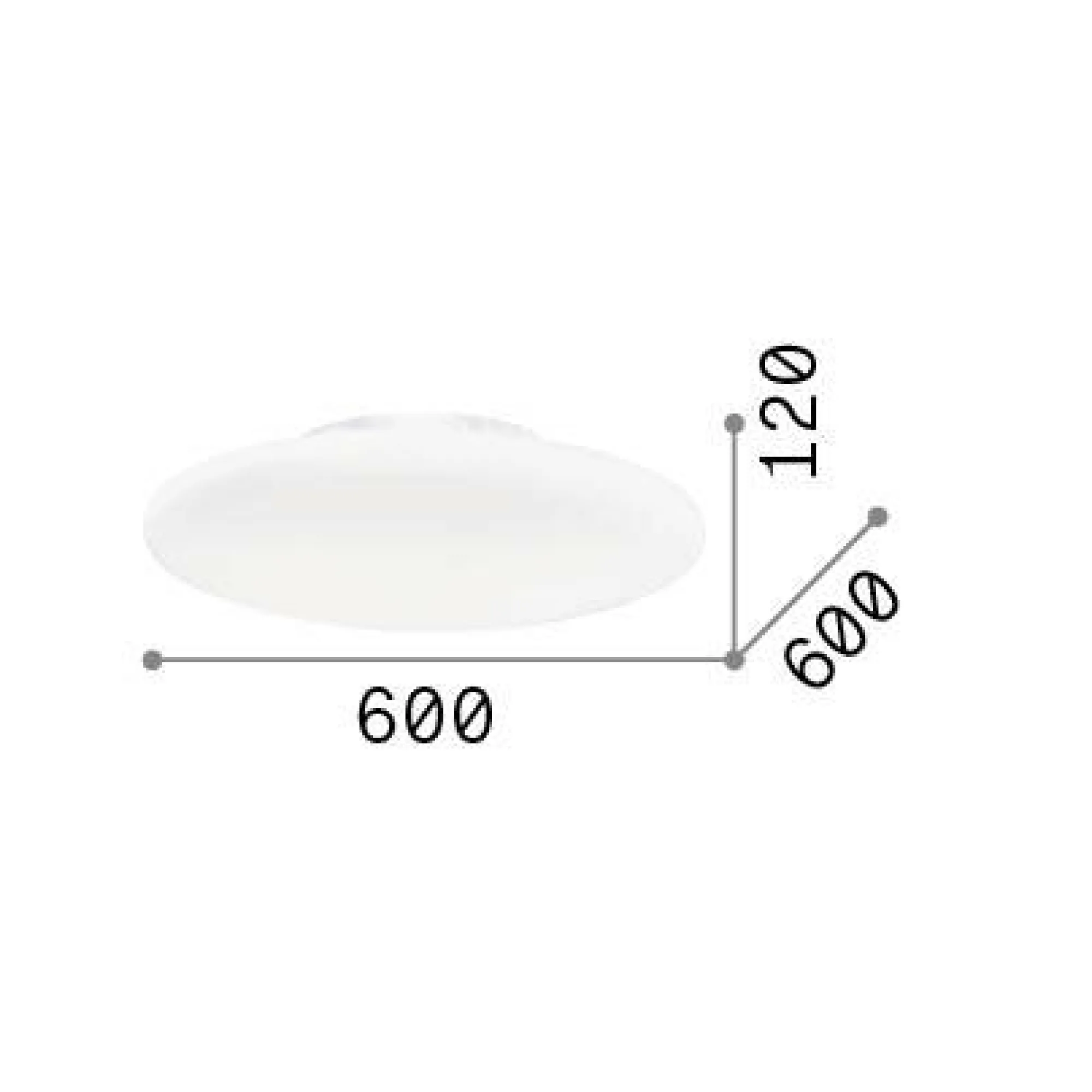 Ideal-Lux - Lampada da soffitto SMARTIES PL3 D60, 60 x 60 x h12 cm,<Dmora Best Sale