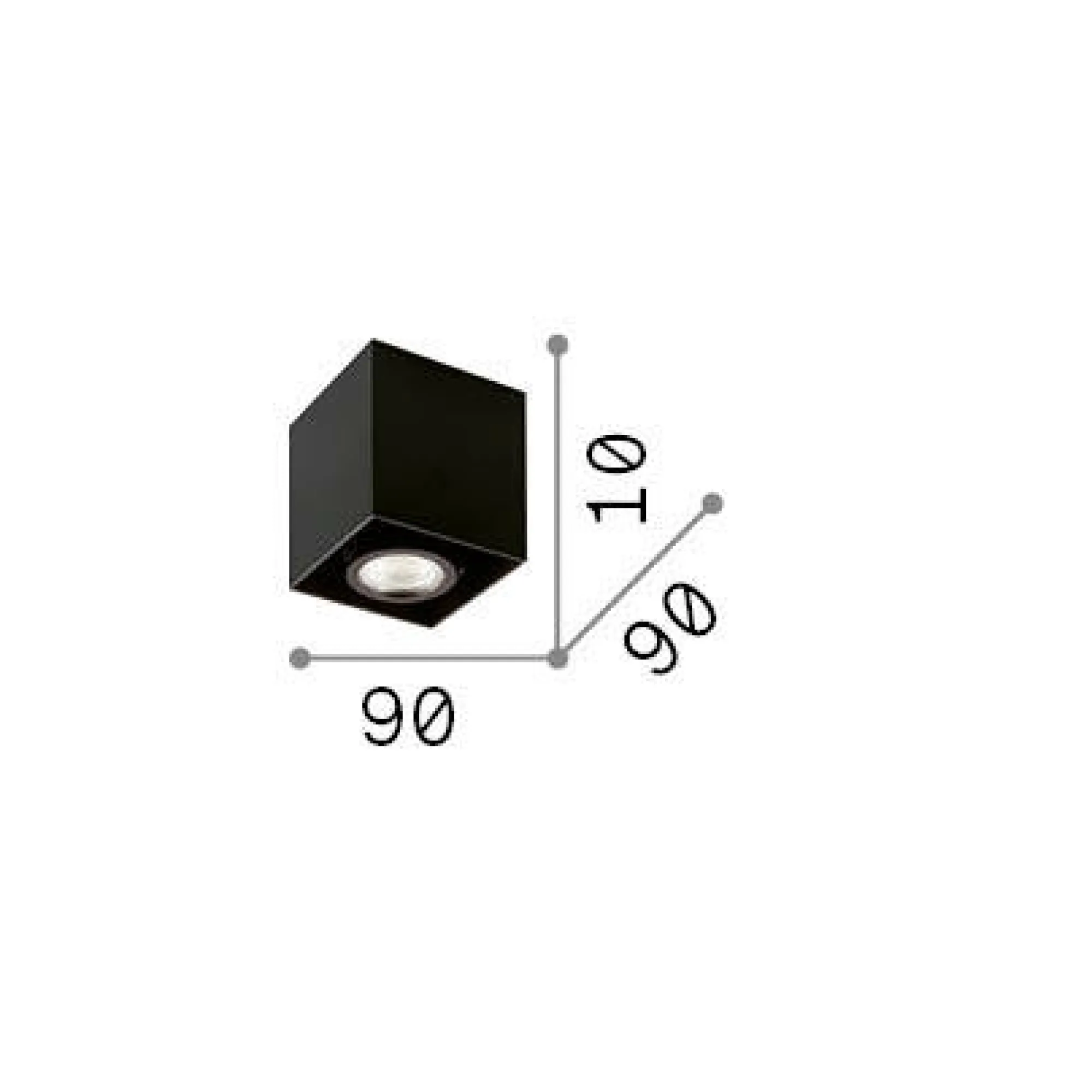 Ideal-Lux - Lampada da soffitto MOOD PL1 D09 SQUARE , 9 x 9 x h11 cm,<Dmora New