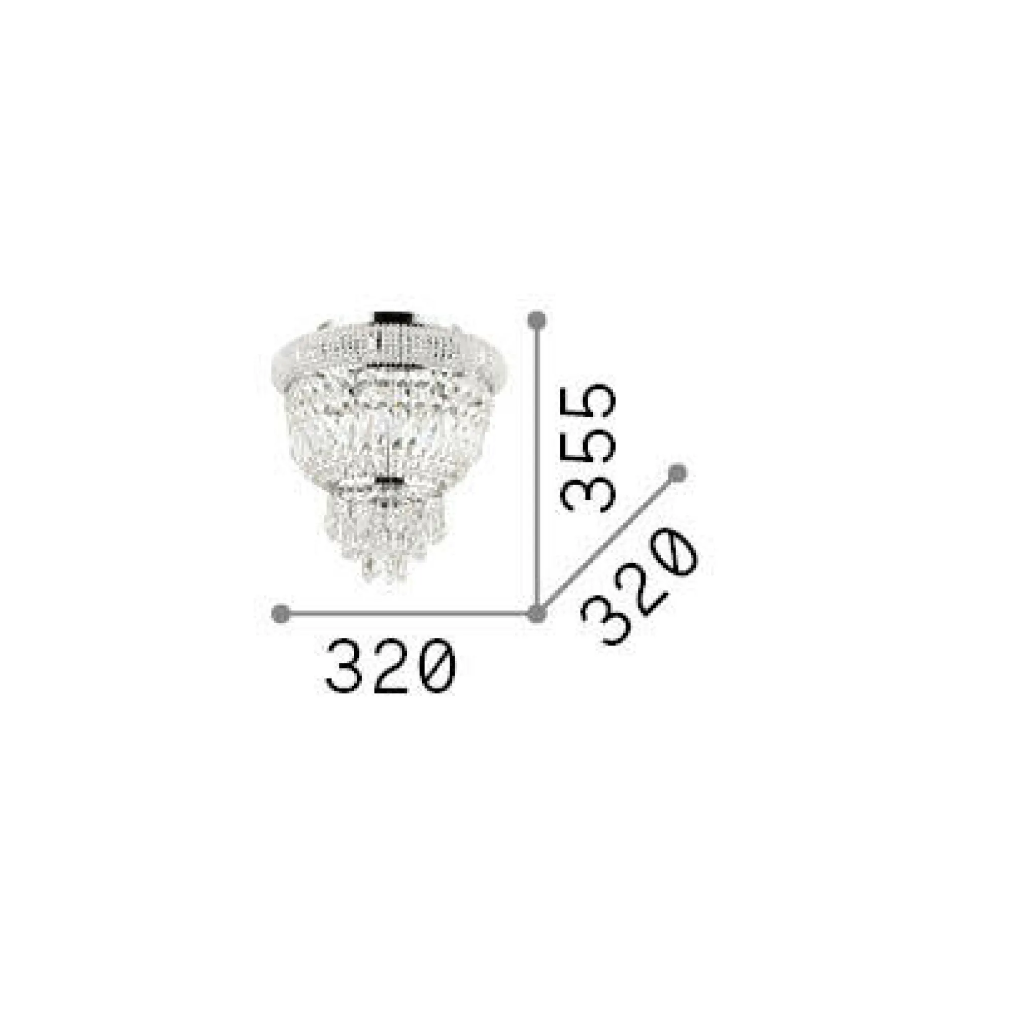 Ideal-Lux - Lampada da soffitto DUBAI PL3 , 32 x 32 x h36 cm,<Dmora Best