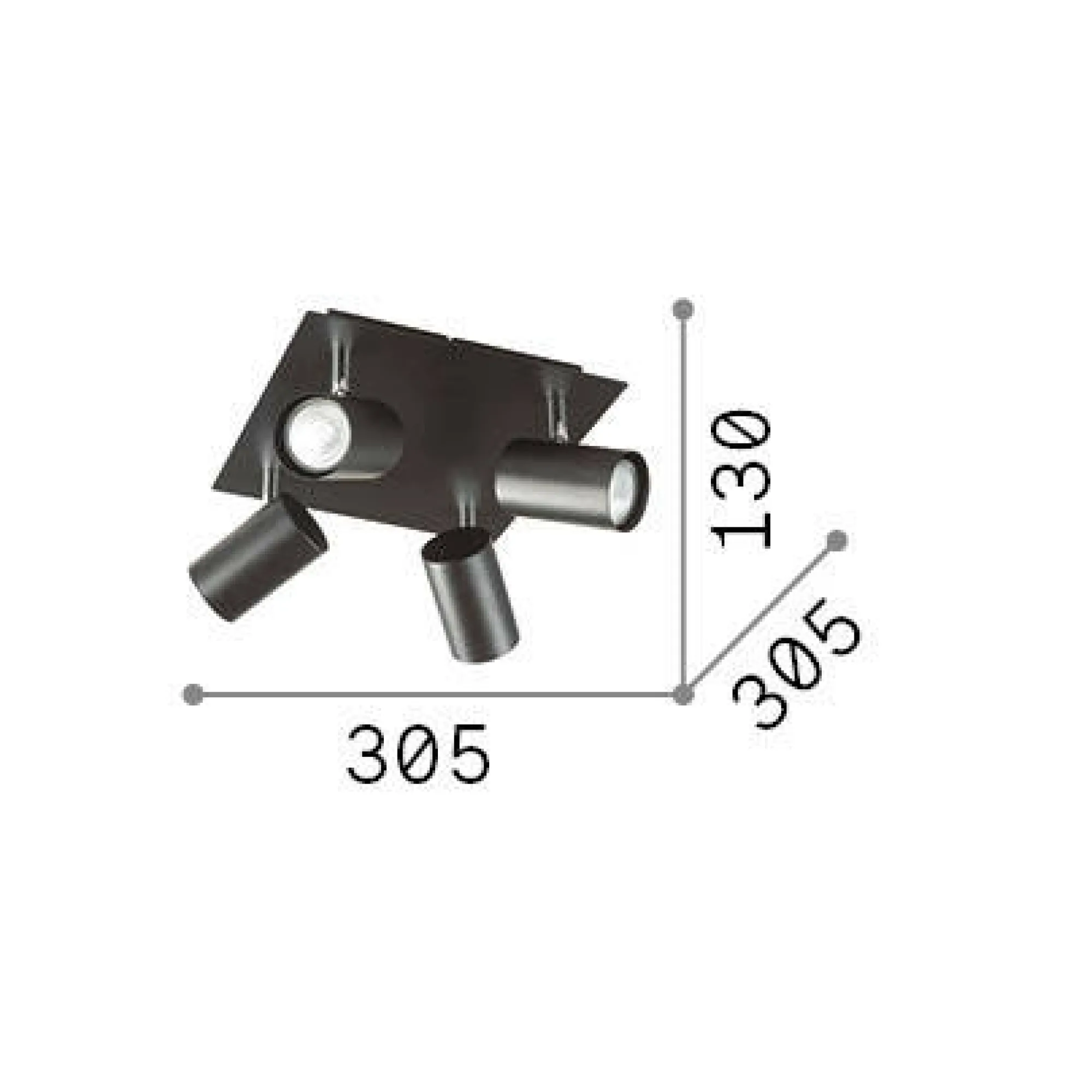 Ideal-Lux - Lampada da soffitto SPOT PL4 , 31 x 31 x h13 cm,<Dmora Fashion