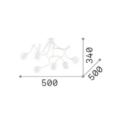 Ideal-Lux - Lampada da soffitto OCTOPUS PL6 COLOR, 50 x 50 x h34 cm,<Dmora Discount