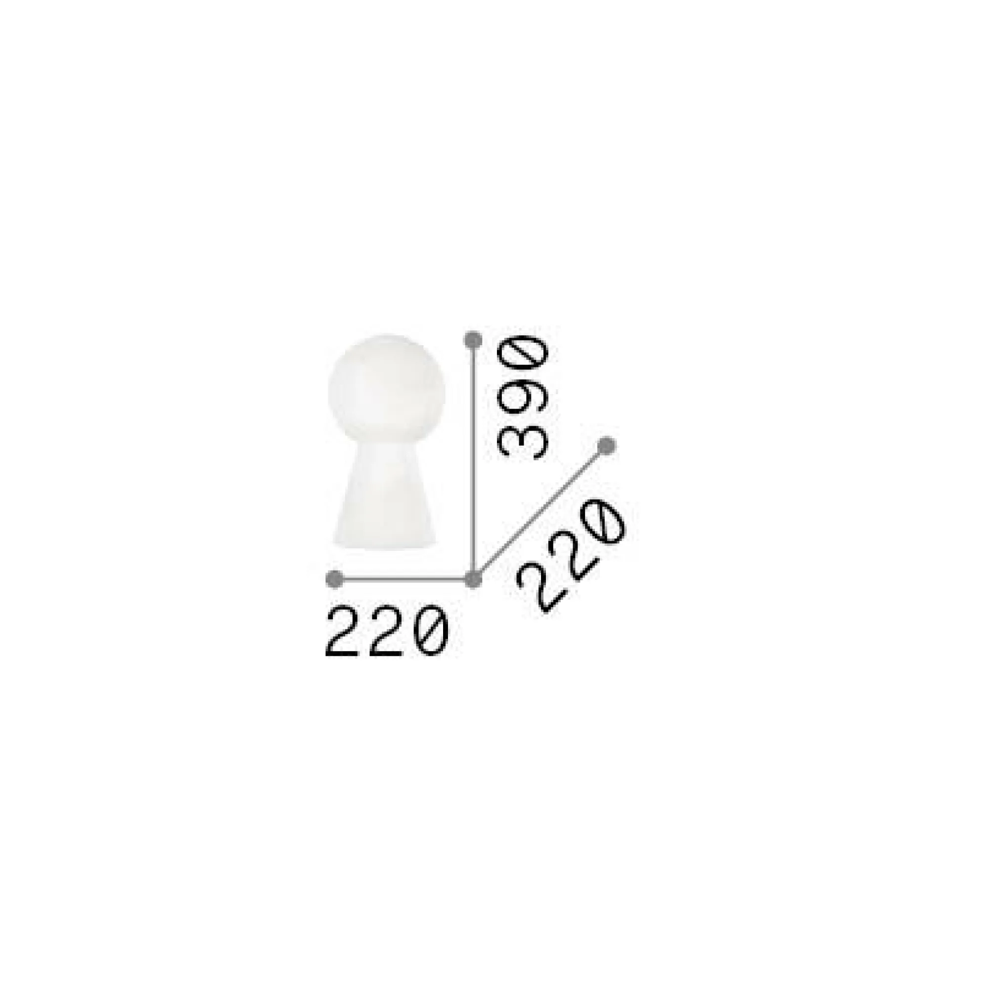 Ideal-Lux - Lampada da tavolo BIRILLO TL1 MEDIUM , 22 x 22 x h39 cm,<Dmora Hot