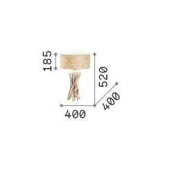 Ideal-Lux - Lampada da tavolo DRIFTWOOD TL1, 40 x 40 x h52 cm,<Dmora Discount