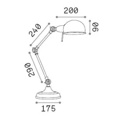 Ideal-Lux - Lampada da tavolo TRUMAN TL1 , 18 x 18 x h40 cm,<Dmora Cheap