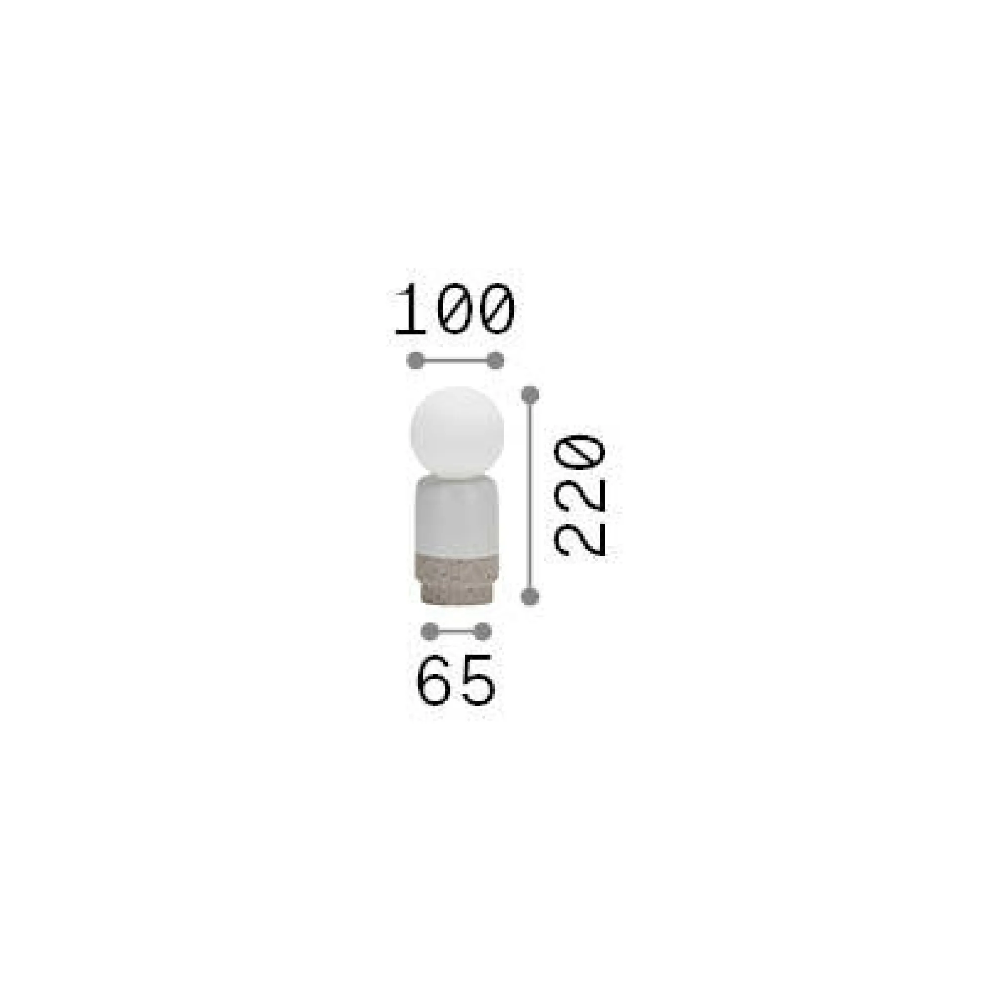 Ideal-Lux - Lampada da tavolo CREAM TL1 D22, 10 x 10 x h22 cm,<Dmora Sale