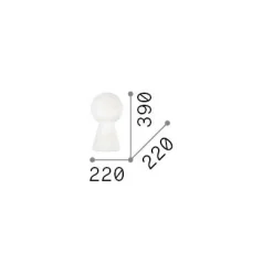 Ideal-Lux - Lampada da tavolo BIRILLO TL1 MEDIUM FUME', 22 x 22 x h39 cm,<Dmora Shop