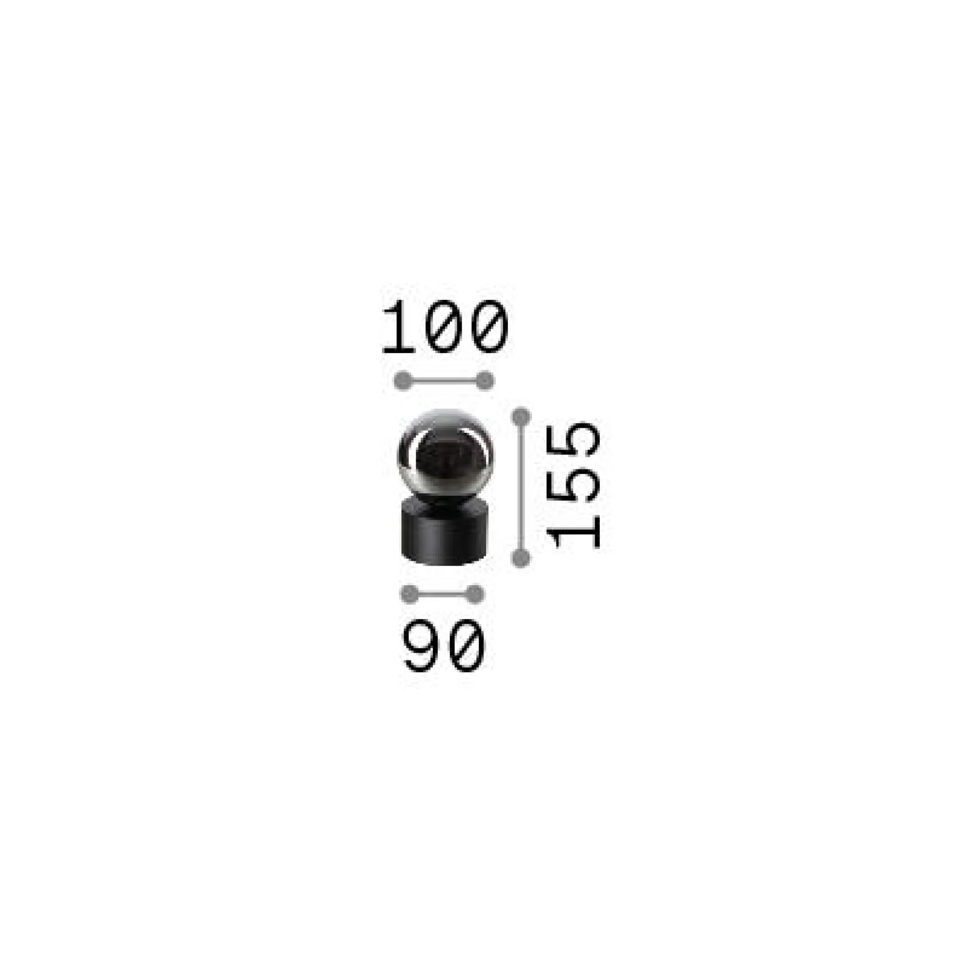 Ideal-Lux - Lampada da tavolo PERLAGE TL1 FUME', 10 x 10 x h16 cm,<Dmora New