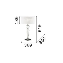 Ideal-Lux - Lampada da tavolo DUCHESSA TL1 BIG, 36 x 36 x h64 cm,<Dmora Fashion