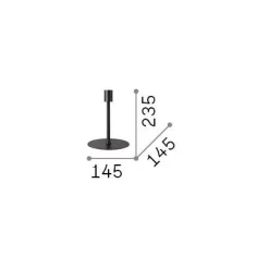 Ideal-Lux - Lampada da tavolo SET UP MTL1 SMALL NICKEL, 15 x 15 x h24 cm,<Dmora Fashion