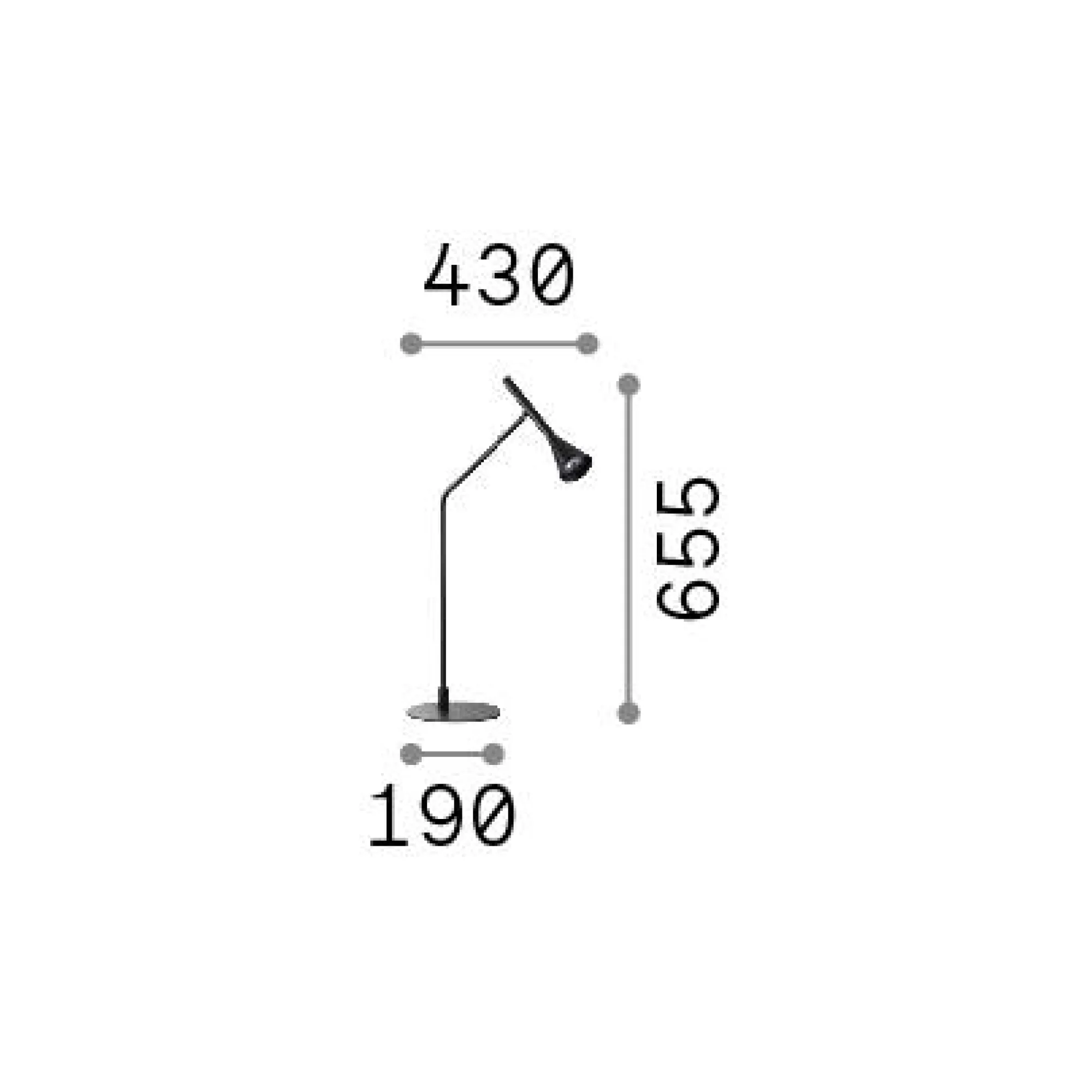 Ideal-Lux - Lampada da tavolo DIESIS TL , 19 x 43 x h66 cm,<Dmora Shop