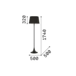 Ideal-Lux - Lampada da terra LONDON PT1 , 50 x 50 x h174 cm,<Dmora Discount