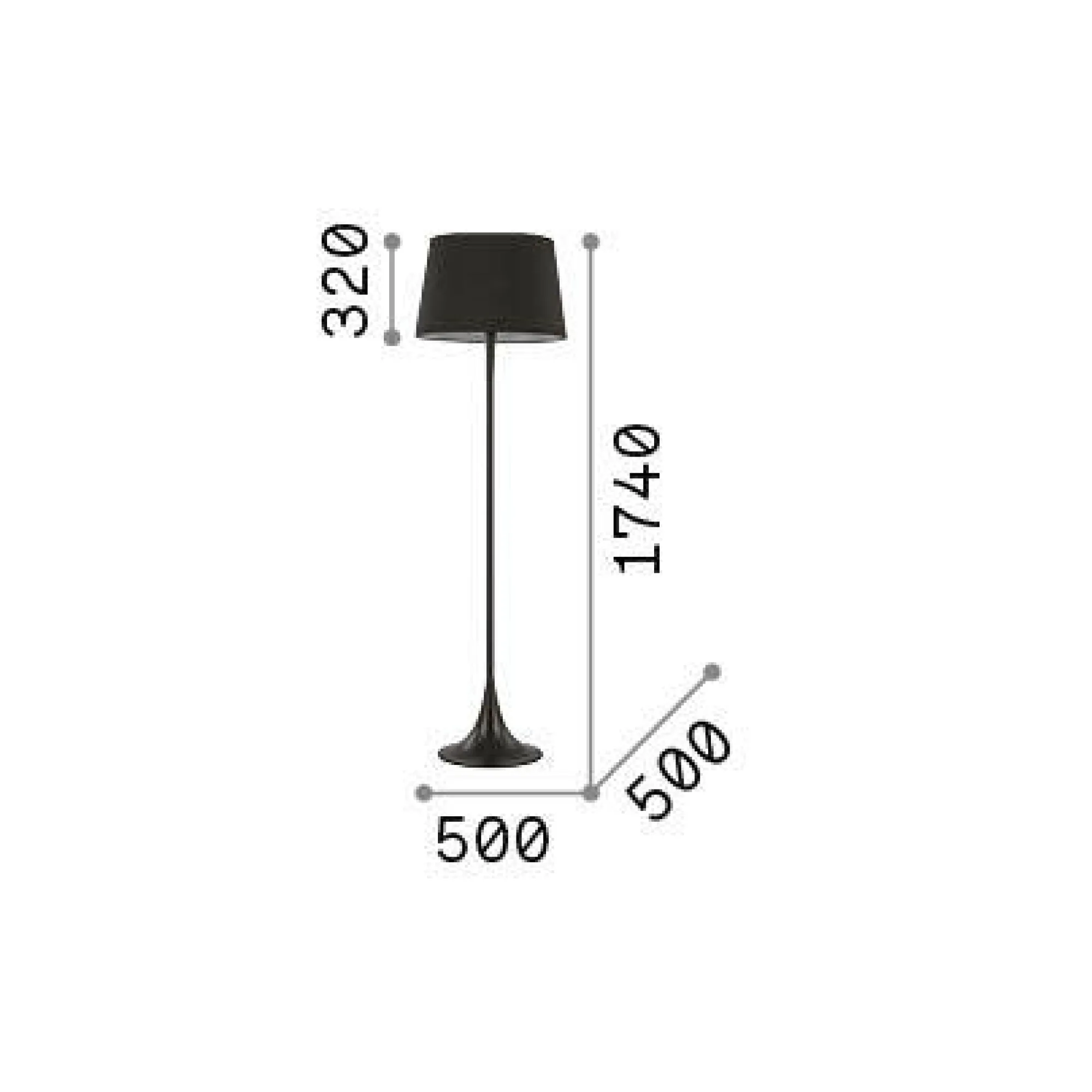 Ideal-Lux - Lampada da terra LONDON PT1 , 50 x 50 x h174 cm,<Dmora Discount