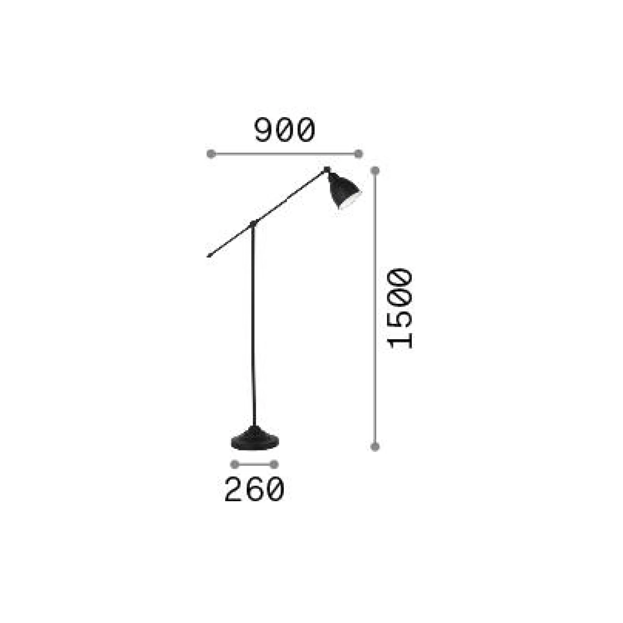 Ideal-Lux - Lampada da terra NEWTON PT1 NICKEL, 90 x 90 x h150 cm,<Dmora Sale