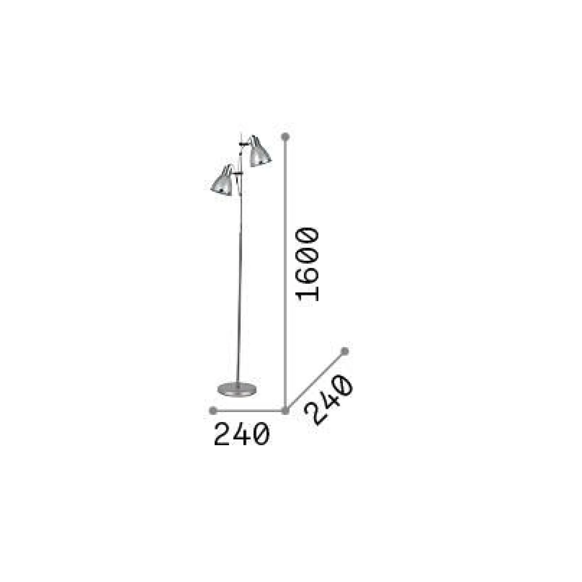 Ideal-Lux - Lampada da terra ELVIS PT2 , 24 x 24 x h160 cm,<Dmora Online