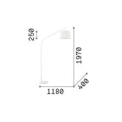 Ideal-Lux - Lampada da terra DADDY PT1 , 118 x 40 x h197 cm,<Dmora Shop