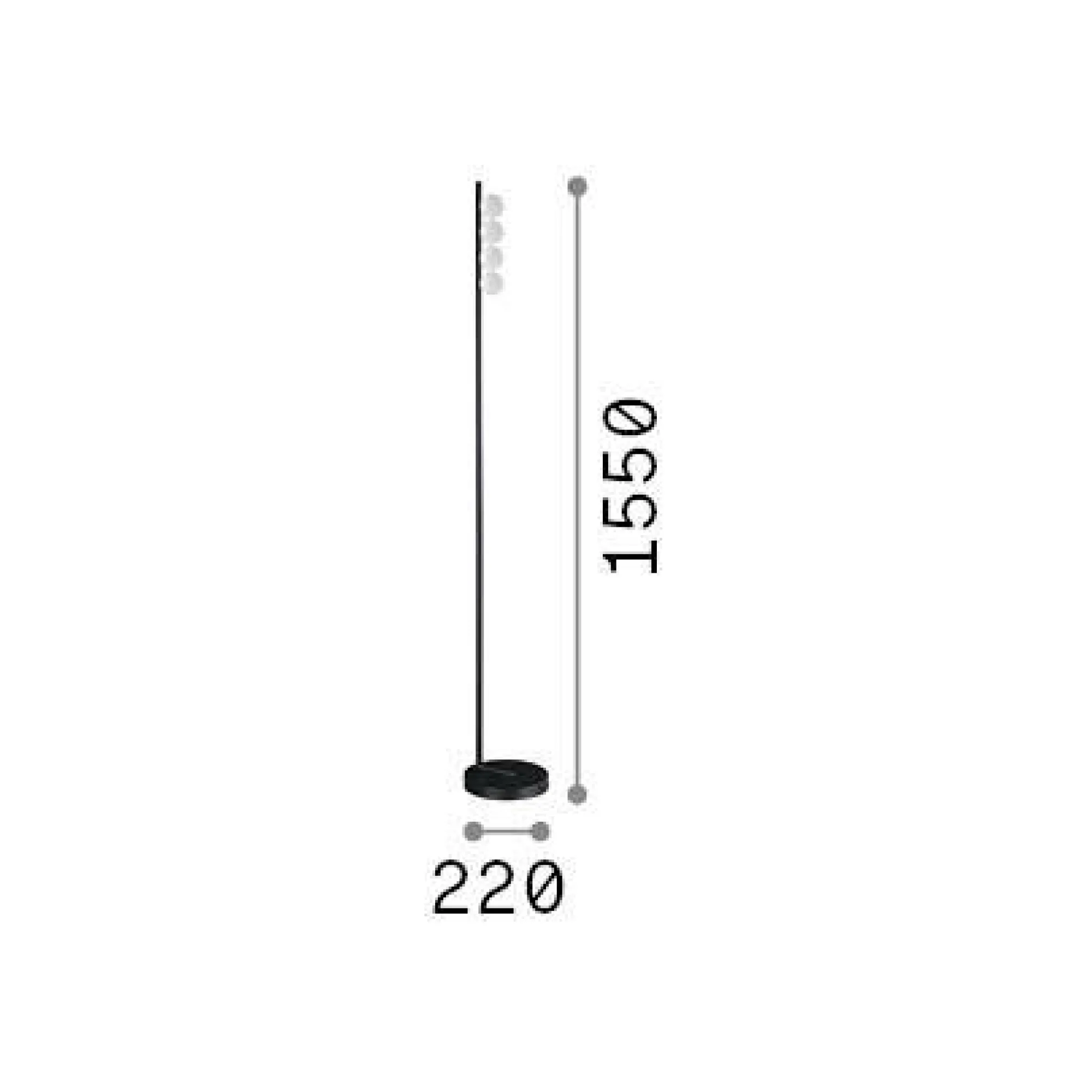 Ideal-Lux - Lampada da terra PING PONG PT4 , 22 x 22 x h155 cm,<Dmora Cheap
