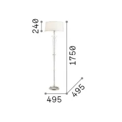 Ideal-Lux - Lampada da terra FORCOLA PT1, 50 x 50 x h175 cm,<Dmora Flash Sale