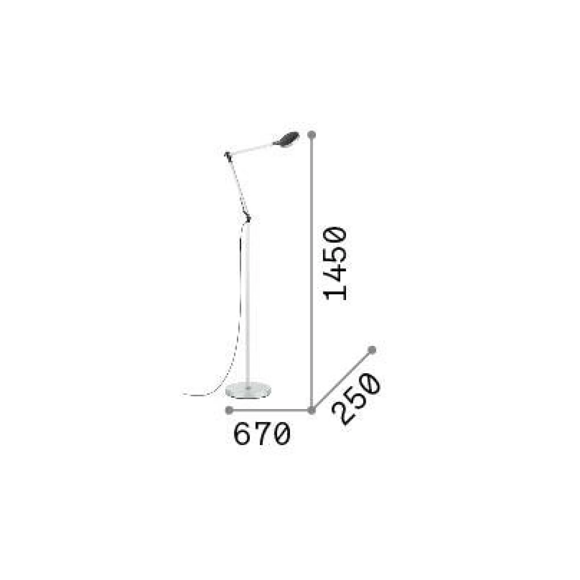 Ideal-Lux - Lampada da terra FUTURA PT ALLUMINIO, 67 x 25 x h145 cm,<Dmora Shop