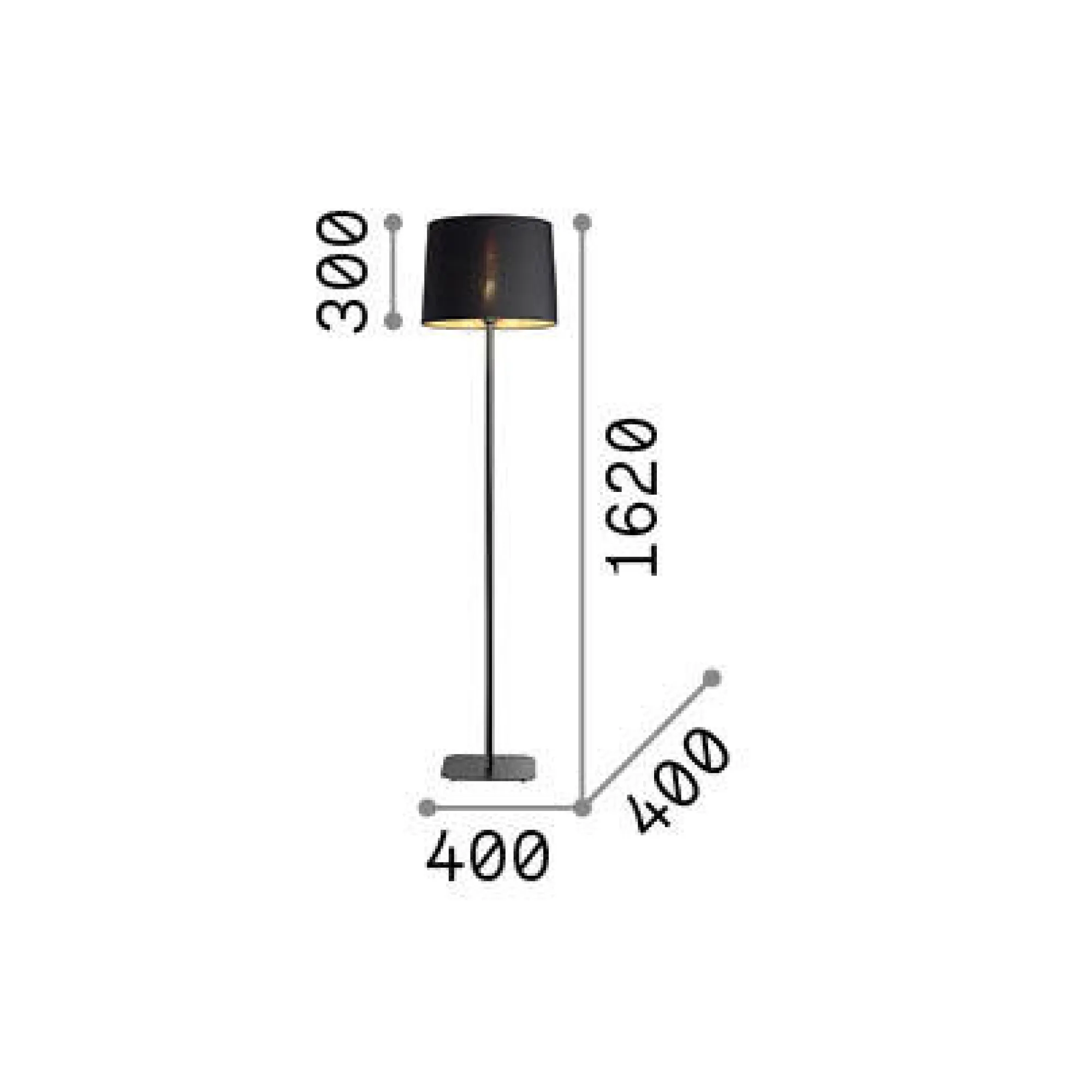 Ideal-Lux - Lampada da terra NORDIK PT1, 40 x 40 x h162 cm,<Dmora Cheap
