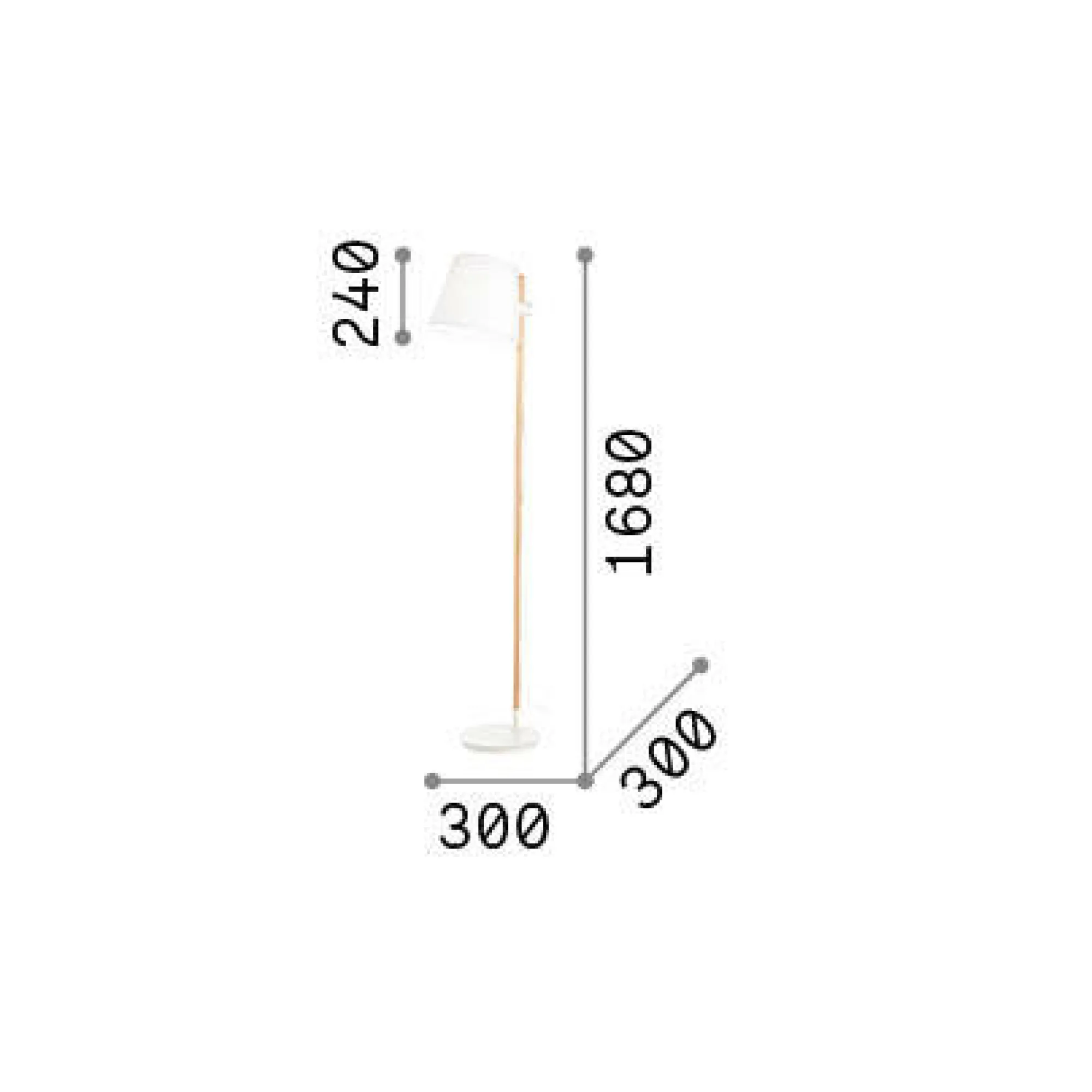 Ideal-Lux - Lampada da terra AXEL PT1 , 30 x 30 x h168 cm,<Dmora Online