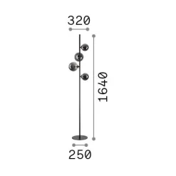 Ideal-Lux - Lampada da terra PERLAGE PT4 , 32 x 30 x h164 cm,<Dmora New