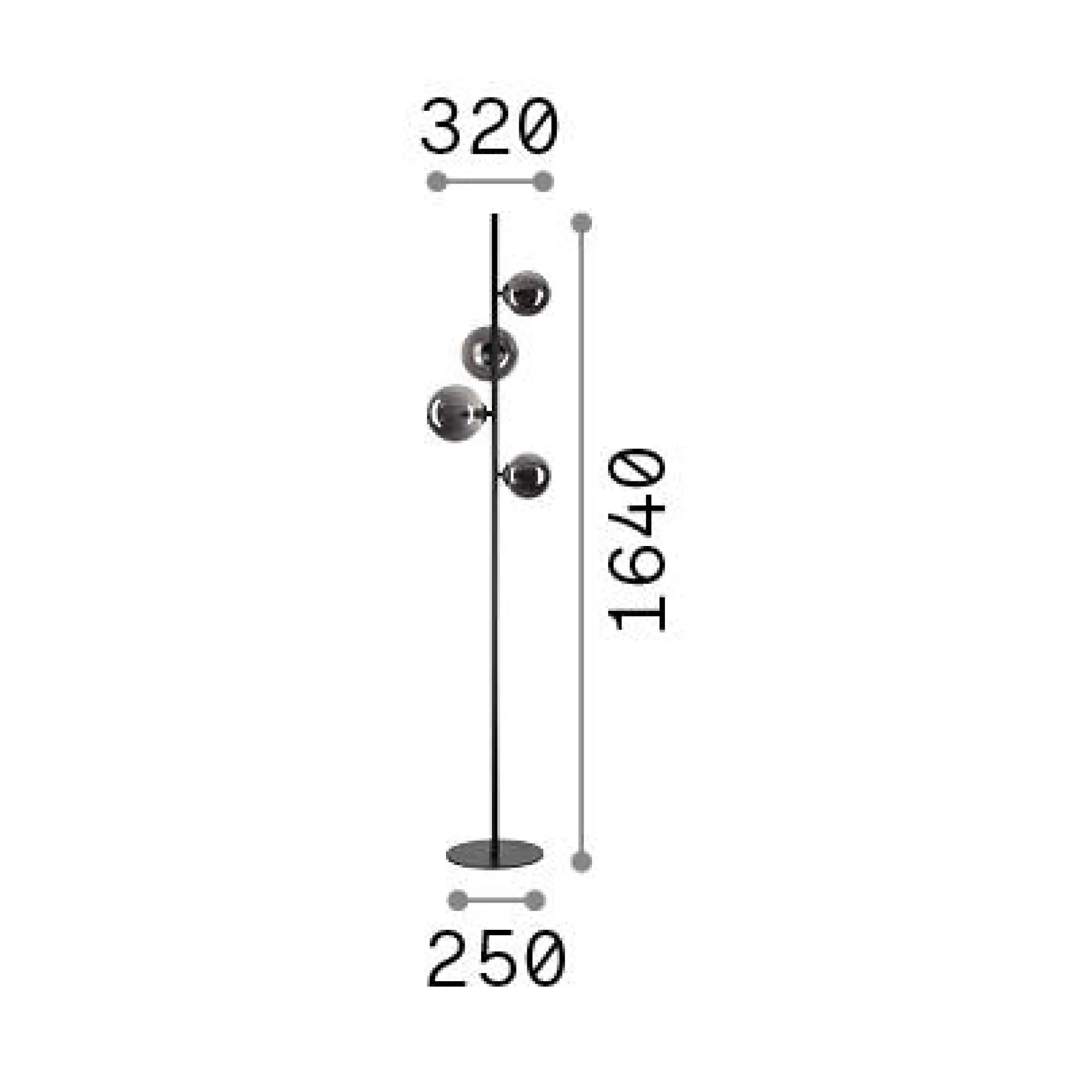 Ideal-Lux - Lampada da terra PERLAGE PT4 , 32 x 30 x h164 cm,<Dmora New