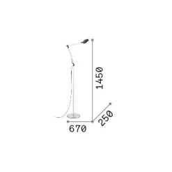 Ideal-Lux - Lampada da terra FUTURA PT , 67 x 25 x h145 cm,<Dmora New