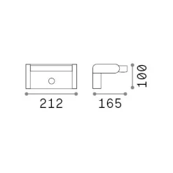 Ideal-Lux - Lampada outdoor SWIPE AP SENSOR , 21 x 10 x h12 cm,<Dmora Best