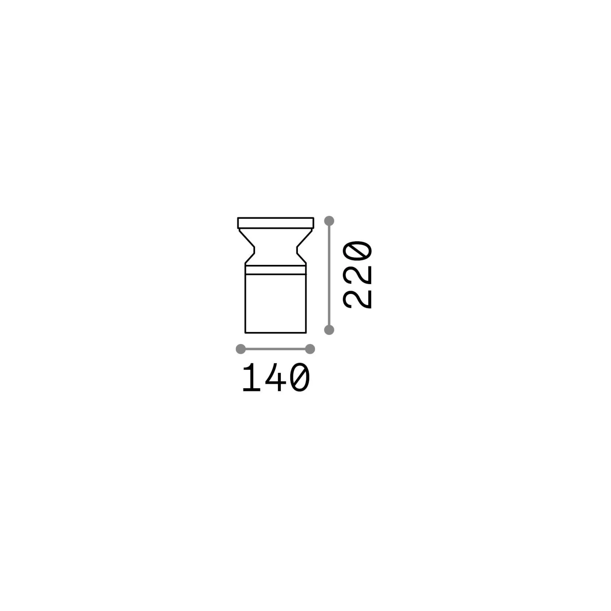 Ideal-Lux - Lampada outdoor TORRE PT1 H22 , 14 x 14 x h22 cm,<Dmora Store