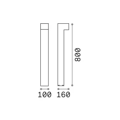 Ideal-Lux - Lampada outdoor SIRIO PT2 H80 COFFEE, 10 x 16 x h80 cm,<Dmora Clearance