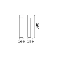 Ideal-Lux - Lampada outdoor SIRIO PT2 H60 COFFEE, 10 x 15 x h60 cm,<Dmora New