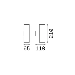 Ideal-Lux - Lampada outdoor GUN AP2 SMALL , 7 x 21 x h11 cm,<Dmora Online
