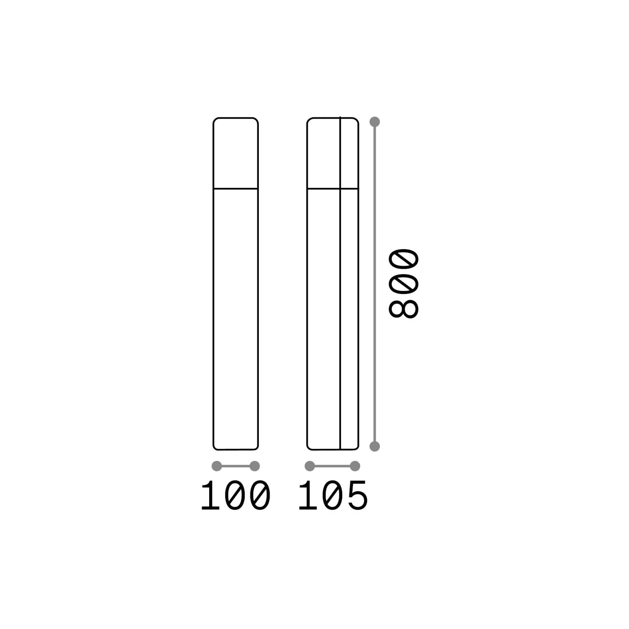 Ideal-Lux - Lampada outdoor PULSAR PT1 COFFEE, 11 x 10 x h80 cm,<Dmora Cheap