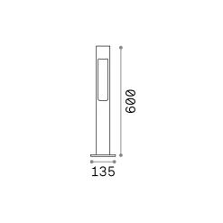 Ideal-Lux - Lampada outdoor ACQUA PT1 COFFEE, 14 x 14 x h60 cm,<Dmora Shop