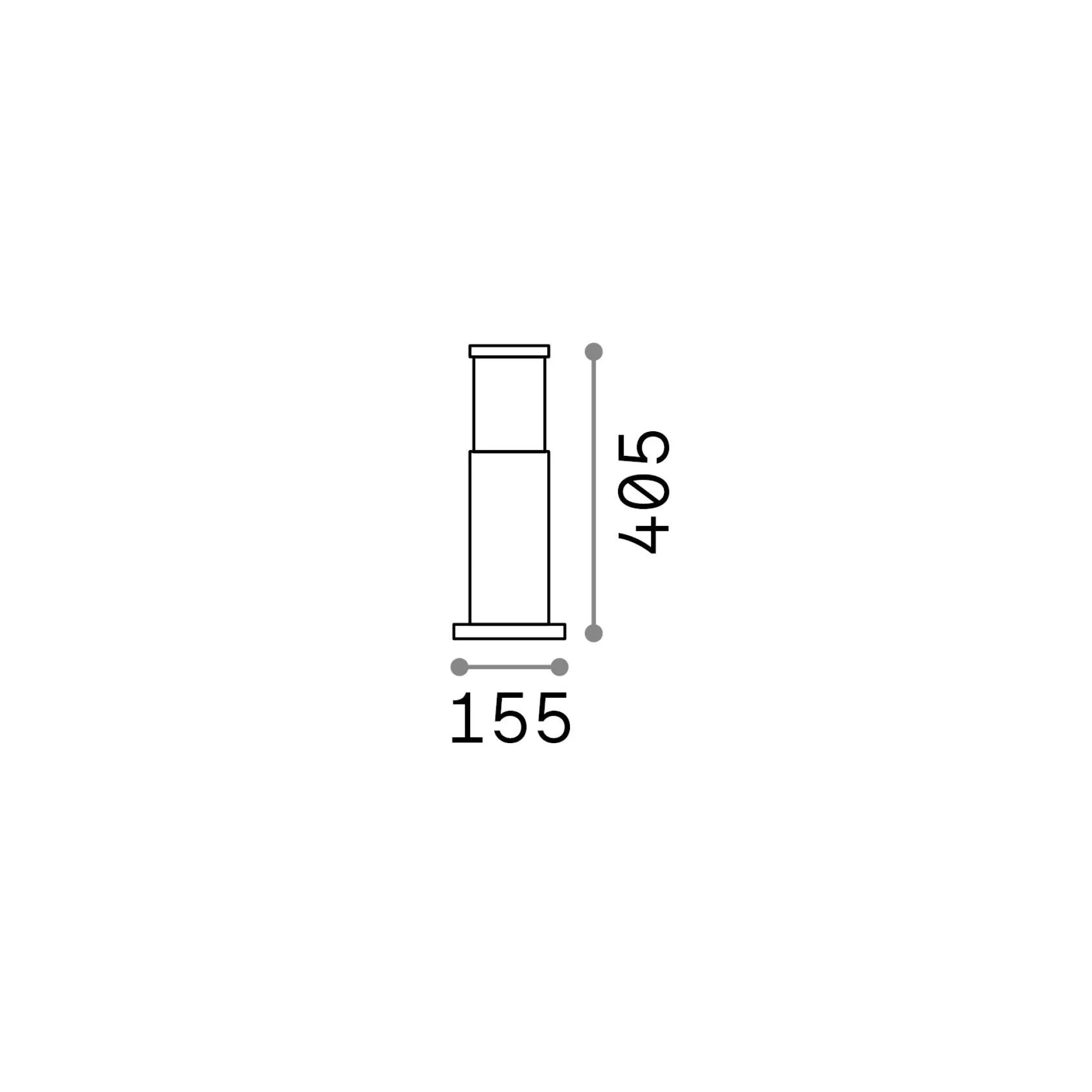 Ideal-Lux - Lampada outdoor TRONCO PT1 H40 COFFEE, 16 x 16 x h41 cm,<Dmora Best