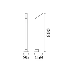 Ideal-Lux - Lampada outdoor AGOS PT H80 3000K , 10 x 15 x h80 cm,<Dmora Outlet