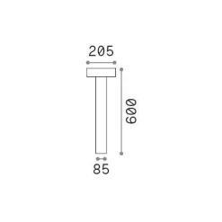 Ideal-Lux - Lampada outdoor TESLA PT4 H60 COFFEE, 21 x 21 x h60 cm,<Dmora Discount