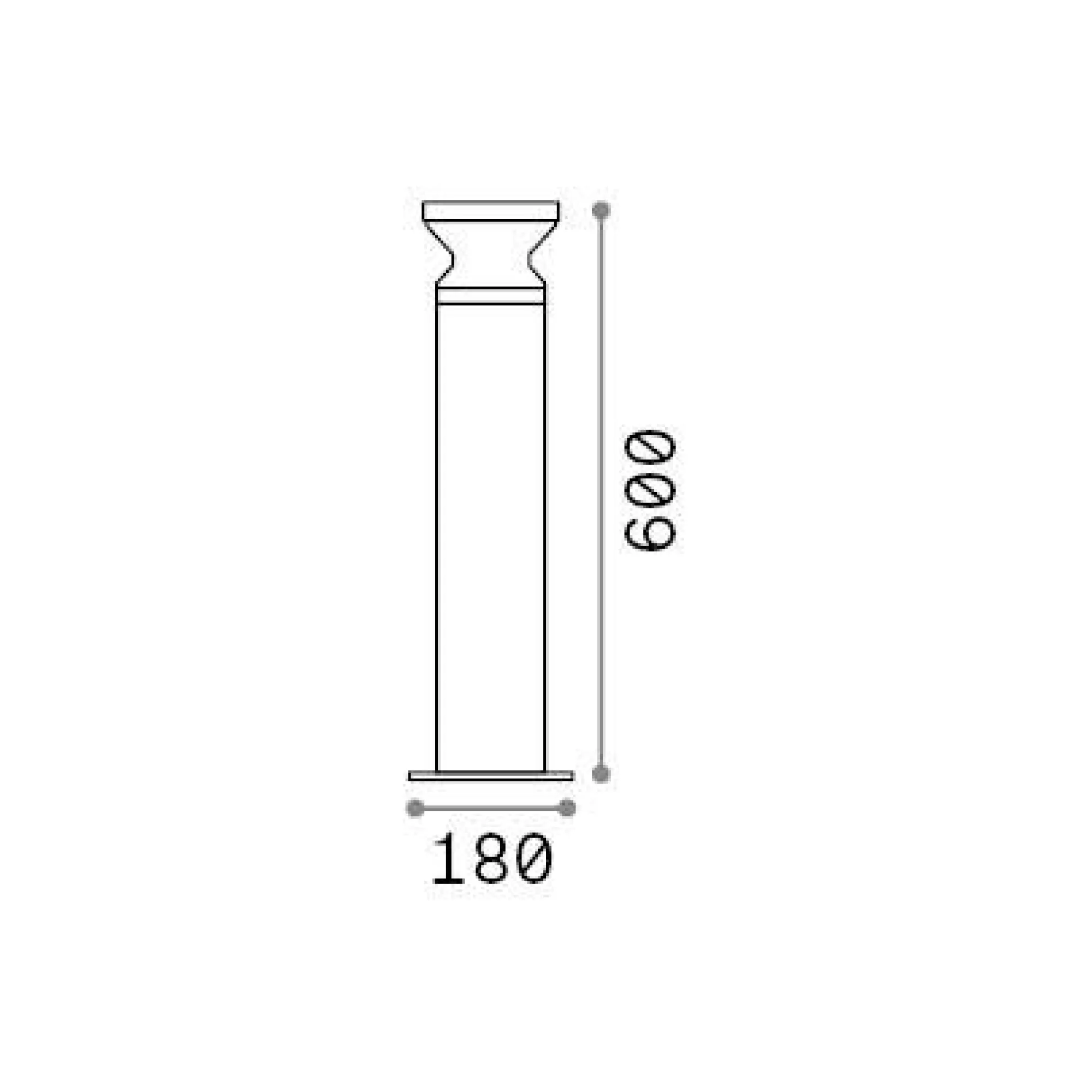 Ideal-Lux - Lampada outdoor TORRE PT1 H60 COFFEE, 18 x 18 x h60 cm,<Dmora Store