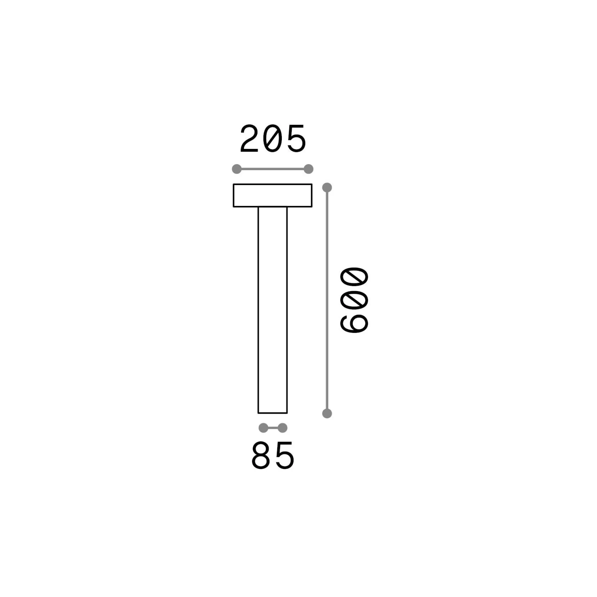 Ideal-Lux - Lampada outdoor TESLA PT4 H60 , 21 x 21 x h60 cm,<Dmora Outlet