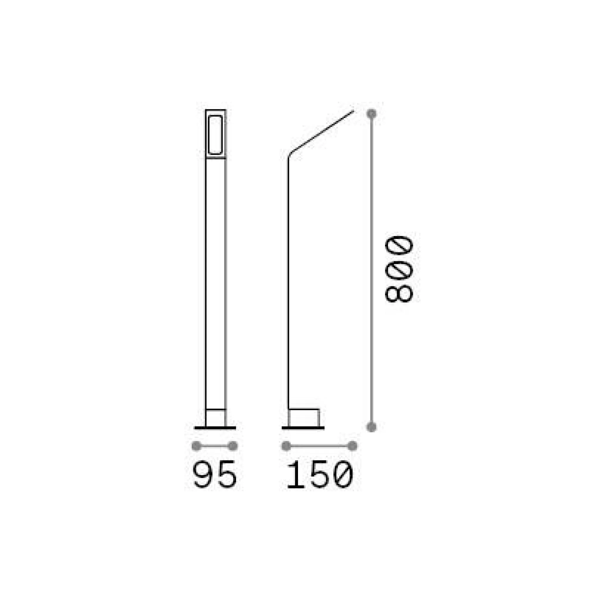 Ideal-Lux - Lampada outdoor AGOS PT H80 4000K COFFEE, 10 x 15 x h80 cm,<Dmora Hot