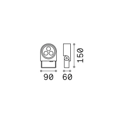 Ideal-Lux - Lampada outdoor ULEX PR H15 SOURCE, 9 x 6 x h15 cm,<Dmora Best
