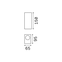 Ideal-Lux - Lampada outdoor UP AP2 , 7 x 15 x h10 cm,<Dmora Cheap