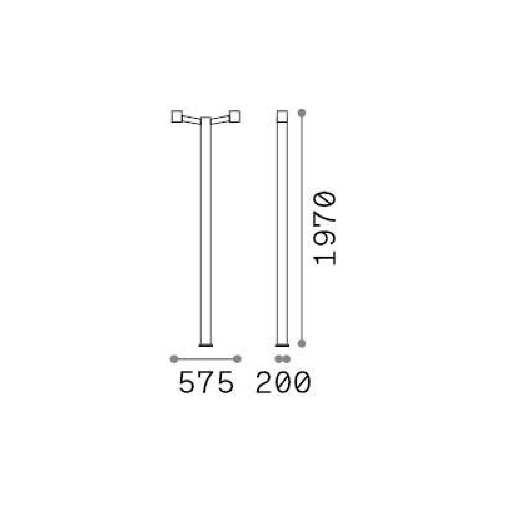 Ideal-Lux - Lampada outdoor CLIO MPT2 COFFEE, 58 x 20 x h197 cm,<Dmora Outlet
