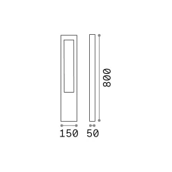 Ideal-Lux - Lampada outdoor VEGA PT1 COFFEE, 15 x 5 x h80 cm,<Dmora New